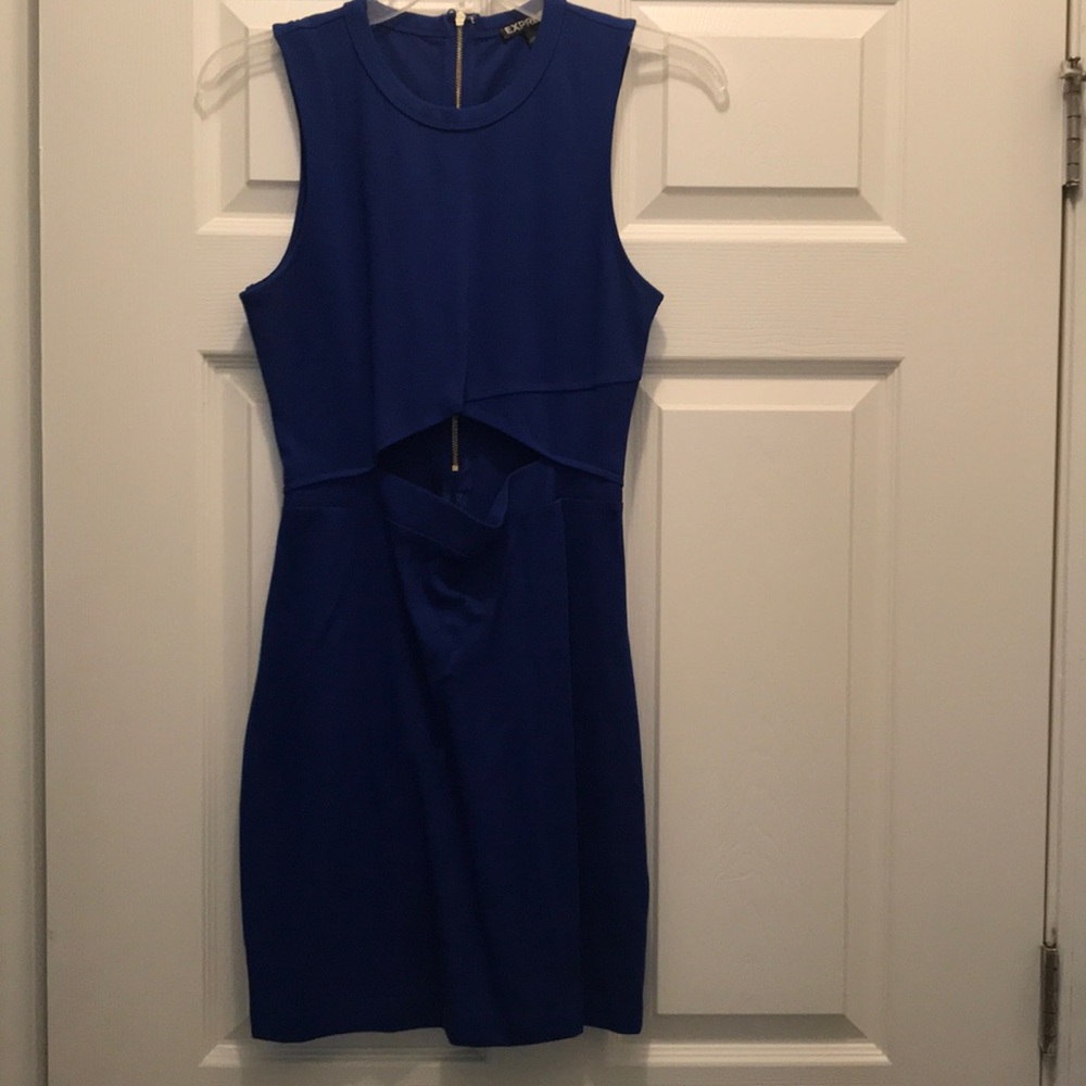 Express Royal Blue Mini Dress with Cut Out- SZ 6